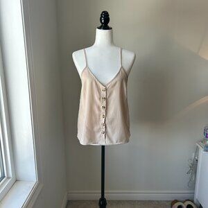 Beige Button-Up Tank – Size S